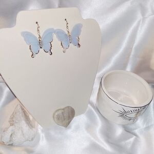 Delicate Blue Butterfly Earrings